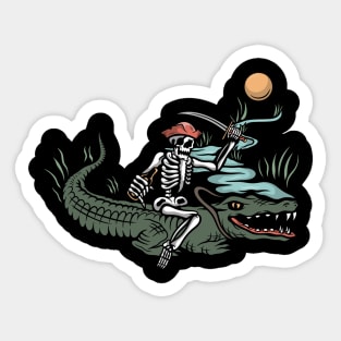 Crocodile and pirate Sticker